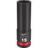 Milwaukee SHOCKWAVE Impact Duty Socket 1/2in Drive 15MM Deep 6 Point, small image number 1