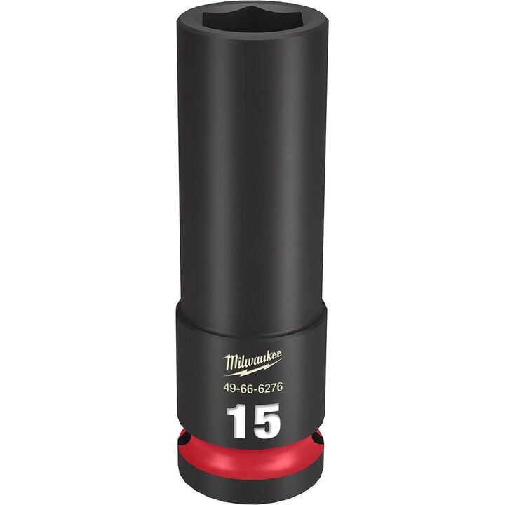 Milwaukee SHOCKWAVE Impact Duty Socket 1/2in Drive 15MM Deep 6 Point, large image number 0