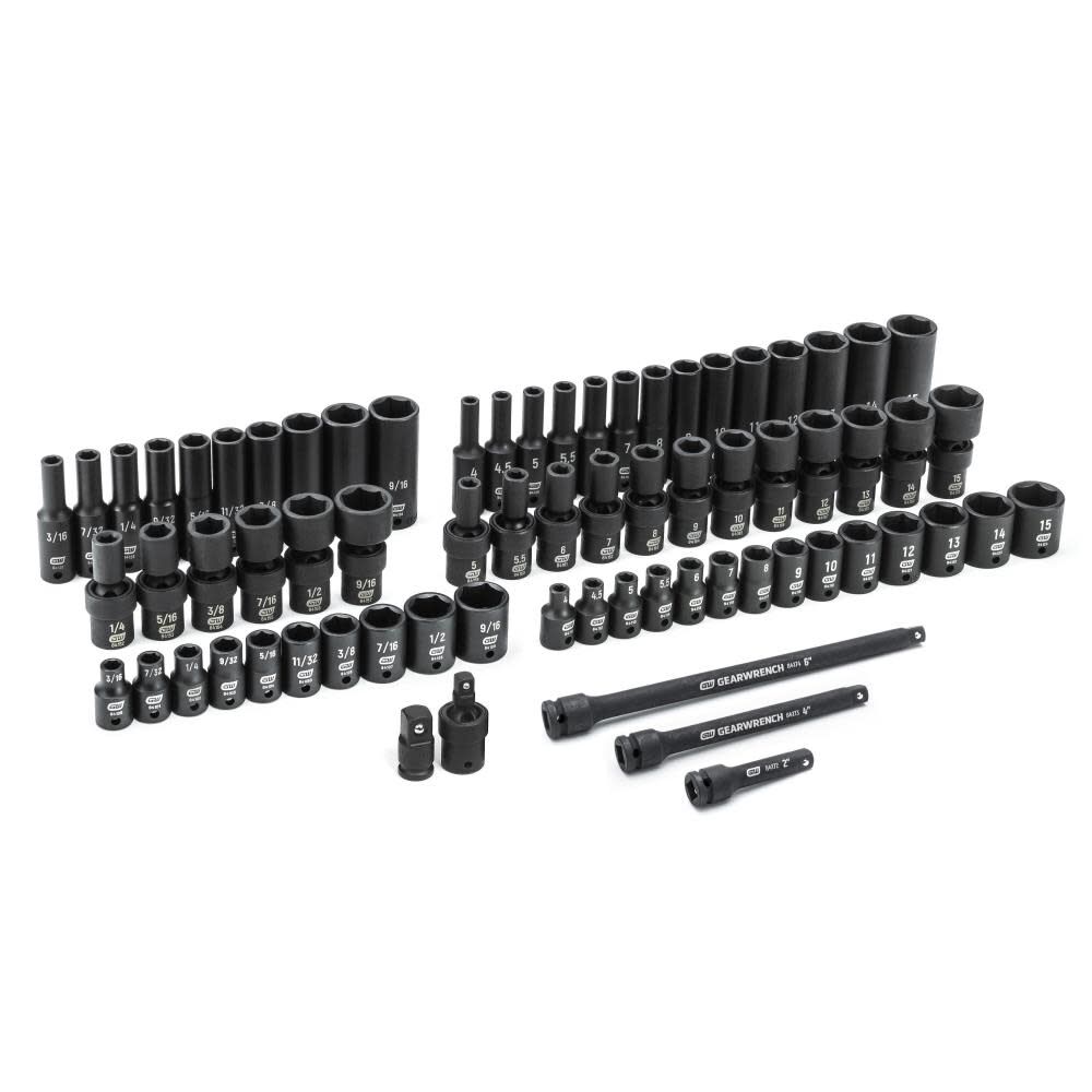 GEARWRENCH 1/4in Impact SAE/Metric Socket Set 71pc, large image number 6