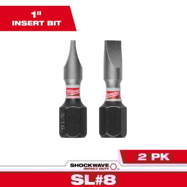 Milwaukee SHOCKWAVE 2-Piece Impact Slotted 3/16 in. Insert Bits