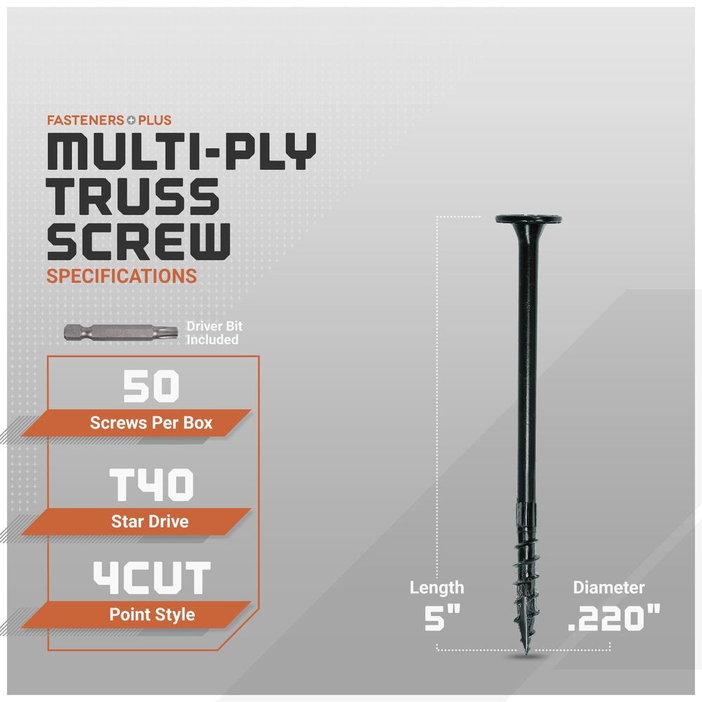Simpson Strong-Tie 5 Inch Steel EWP-Ply Wood Screw, large image number 6