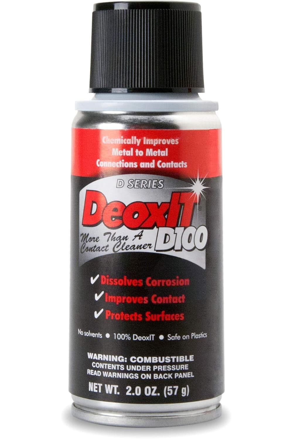 DeoxIT D-Series Contact Cleaner & Rejuvenator, 100% Spray, 57 Gram, Metered One-Shot Valve, large image number 1