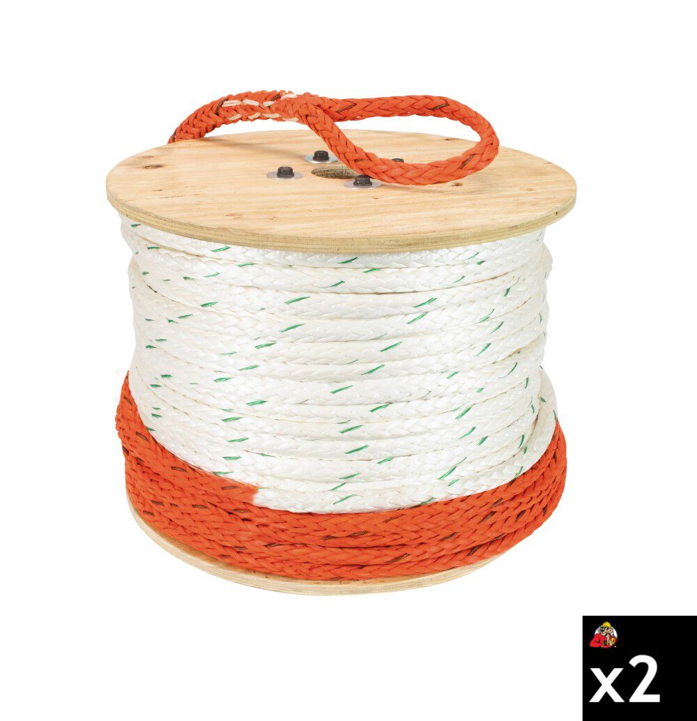 Greenlee High Performance Pulling Rope (19/32 Inch x 1200 Ft.) 2 Piece Bundle – ATB000011487