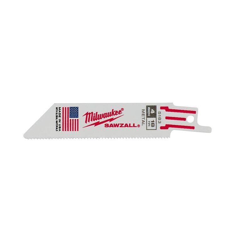 Milwaukee 4 in. 18 TPI Thin Kerf SAWZALL Blades 5PK, large image number 0