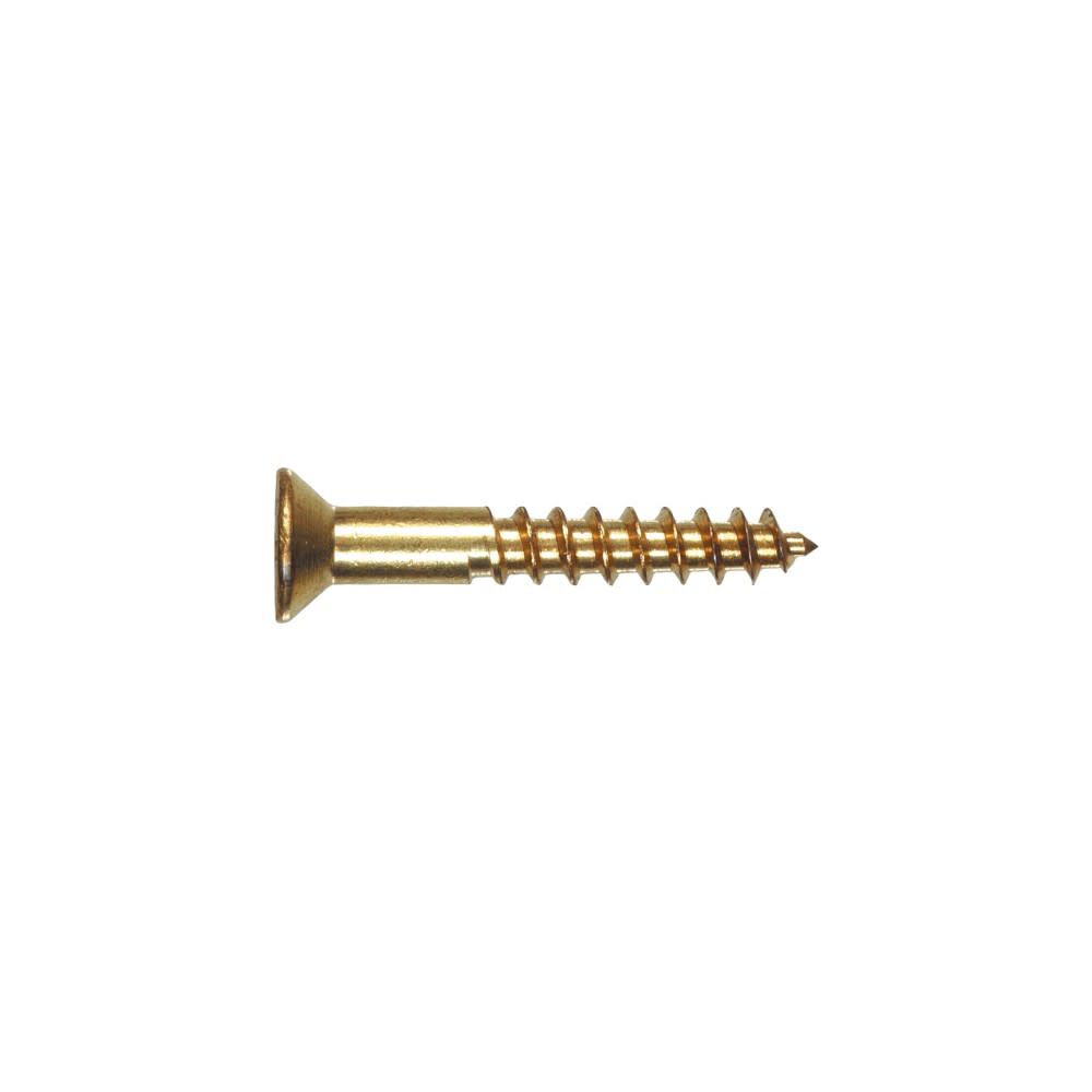 Hillman #10 x 2 1/2in Brass Flat Head Phillips Wood Screw 100pk, large image number 2