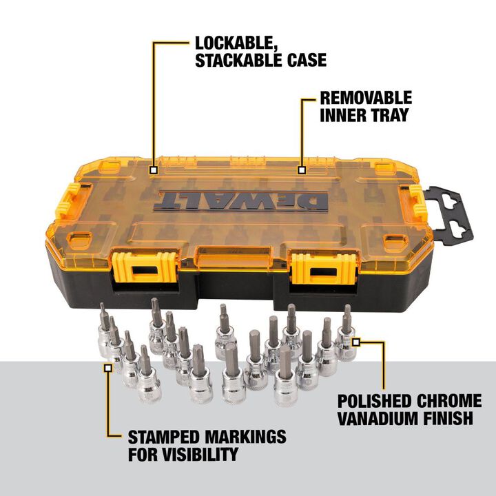 DEWALT 17 piece 3/8 In. Drive Bit Socket Set, large image number 1