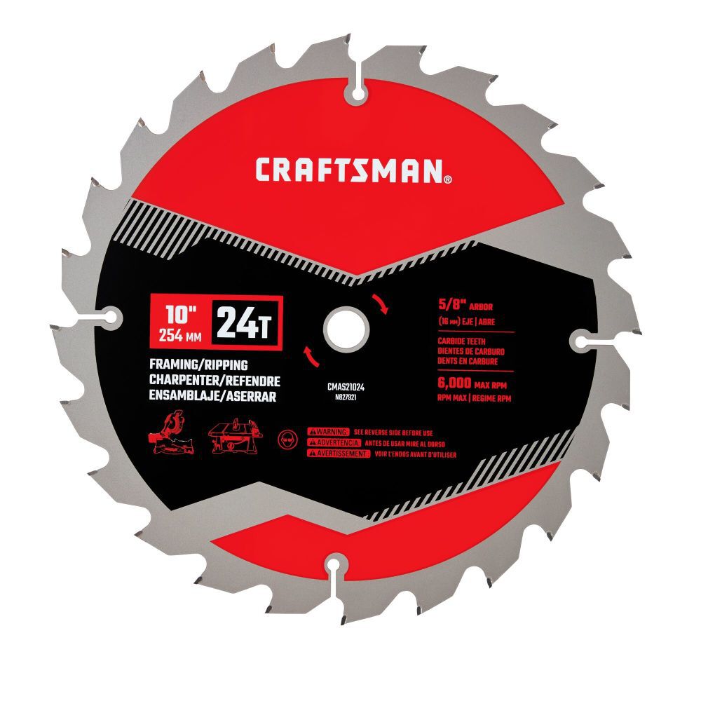 CRAFTSMAN 10 Inch 24T Framing/Ripping Saw Blade, large image number 2