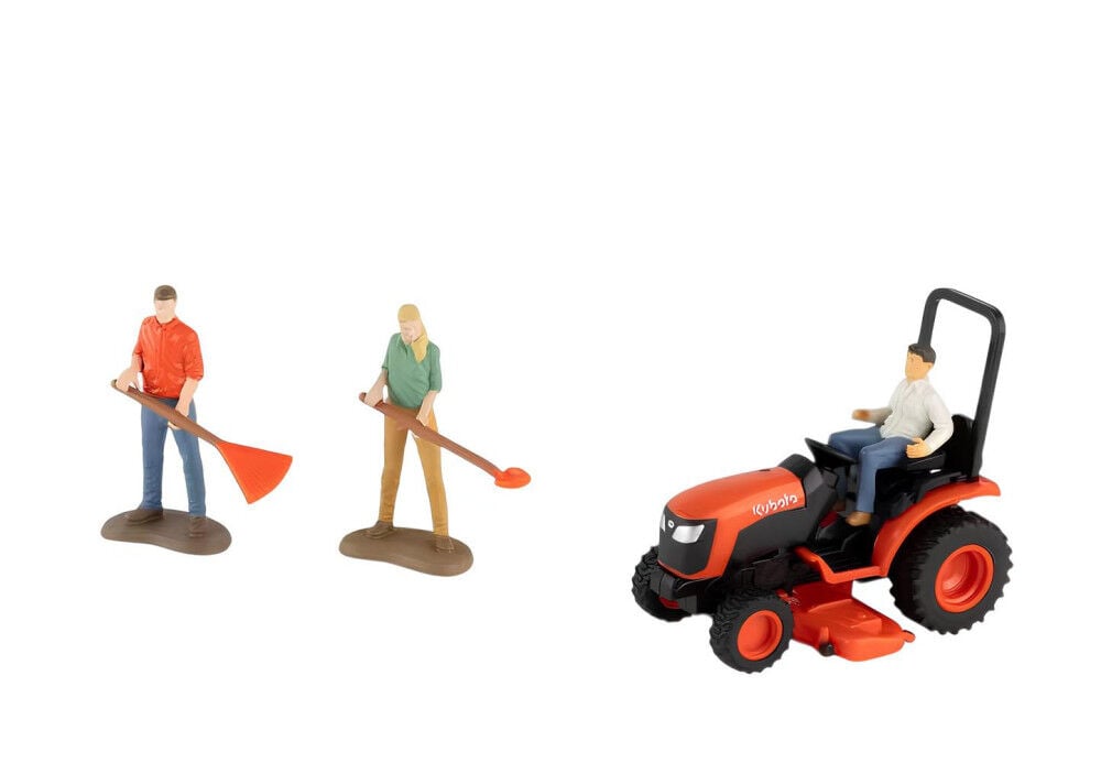Kubota Parts 1:32 Scale Lawn Care Playset with Truck and Mower 15 Pieces, large image number 4
