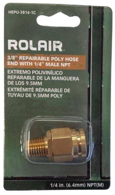 Rolair 3/8 In. Poly Hose End, large image number 0