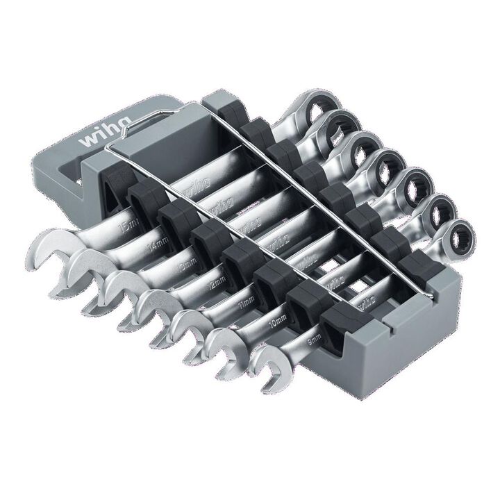 Wiha Combination Ratchet Wrench Set Metric 7pc, large image number 1