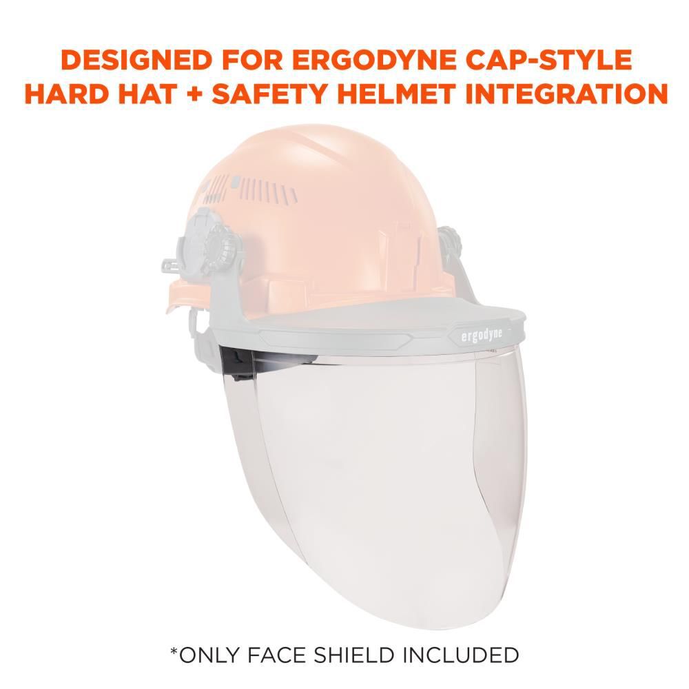 Ergodyne Clear Face Shield Replacement for Cap-Style Hard Hat & Safety Helmet, large image number 2