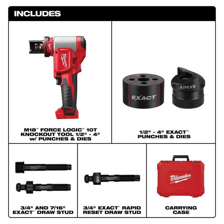 Milwaukee M18 FORCE LOGIC 10 Ton Knockout Tool 1/2 Inch to 4 Inch (Bare Tool), large image number 1
