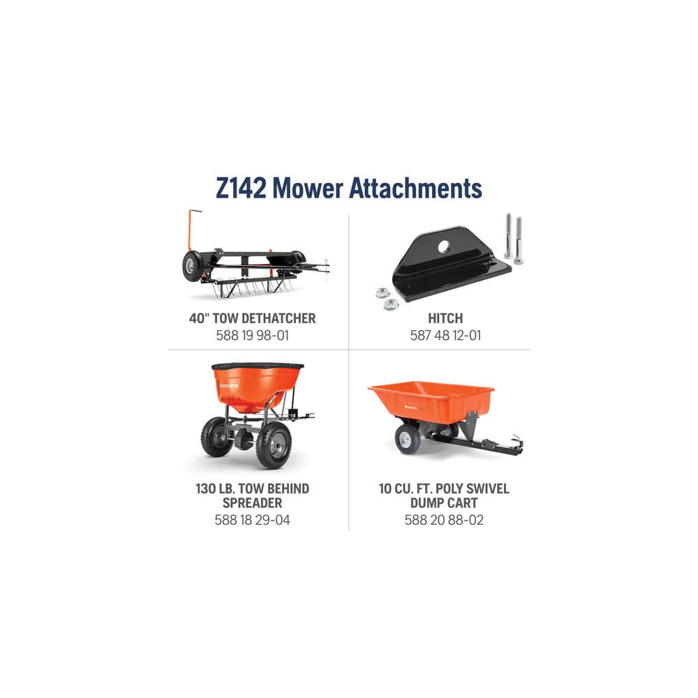 Husqvarna Z142 Zero Turn Lawn Mower 42in 655cc 17HP V Twin Gas 967 92 48 01 Acme Tools