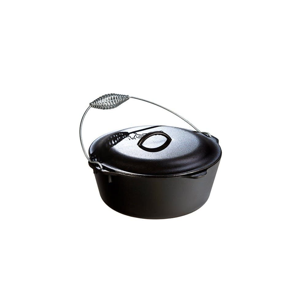 Lodge Cast Iron 7 Qt 12 Inch Black Cast Iron Dutch Oven with Bail Handle – L10DO3