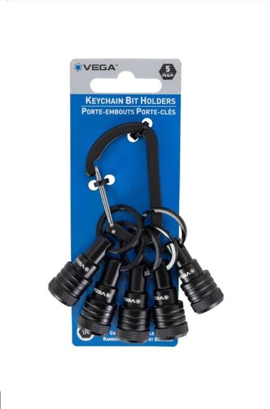 Vega Black Carabiner Keychain 5 Bit Holder Set
