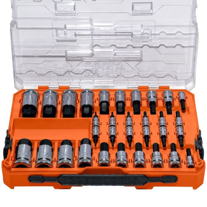 Klein Tools MODbox Knurled Hex Bit Socket Set, SAE and Metric, 32 Pieces, large image number 1