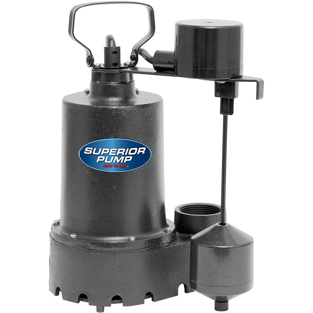 Superior Pump 1/3 HP Cast Iron Sump Pump with Vertical Switch, large image number 1