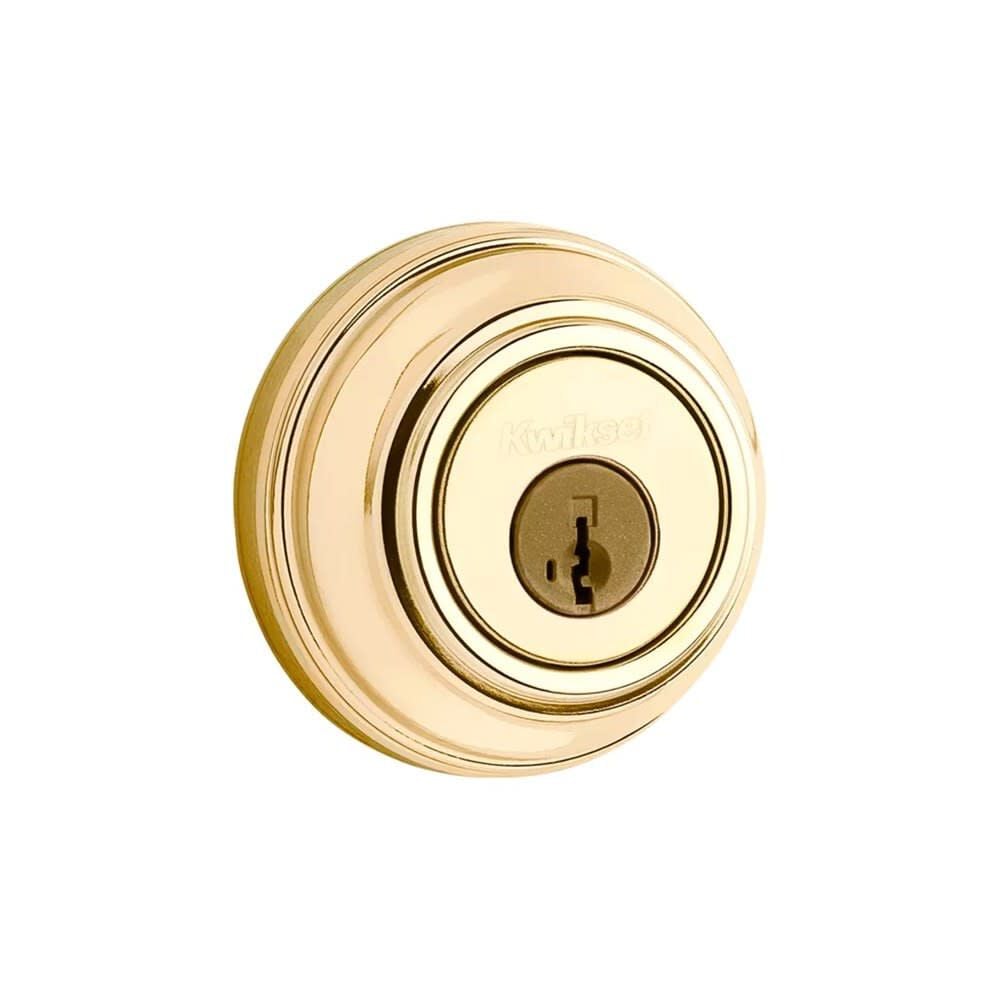 Kwikset Polished Brass Keyed Entry Double Cylinder Door Deadbolt – 99850-071
