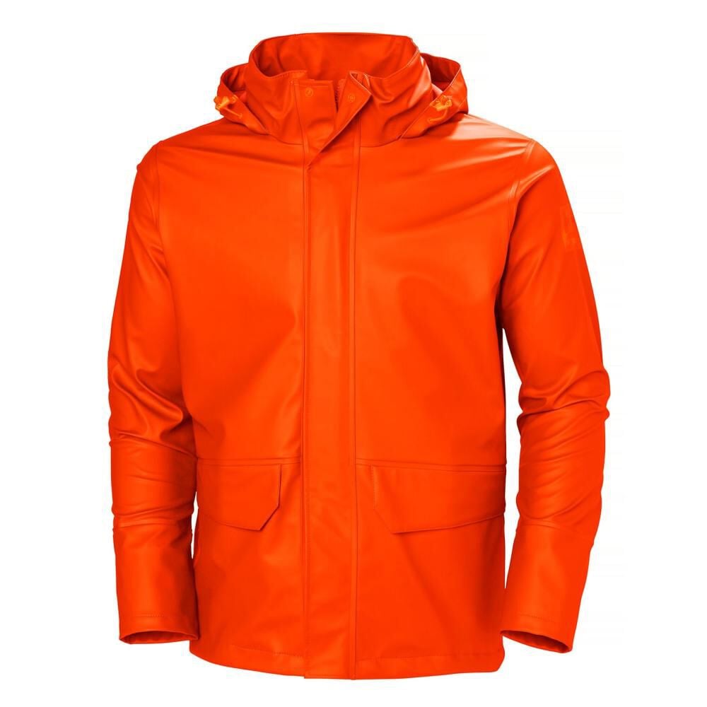Helly Hansen PU Gale Waterproof Rain Jacket Dark Orange Size XL – 70282-290-XL