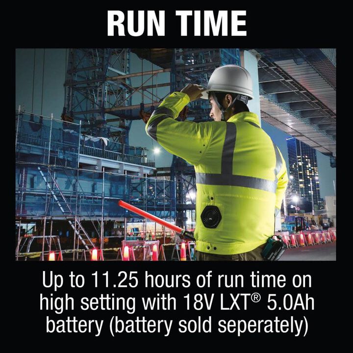 Makita Promotional 18V LXT Lithium-Ion Cordless High Visibility Fan Jacket Only 3X, large image number 6