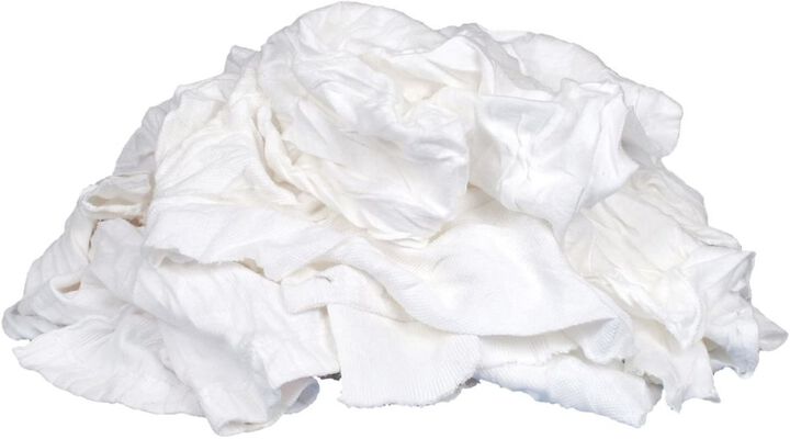 Reclaimed Textiles 20 lb. Poly Bag of NEW White Knit Rags