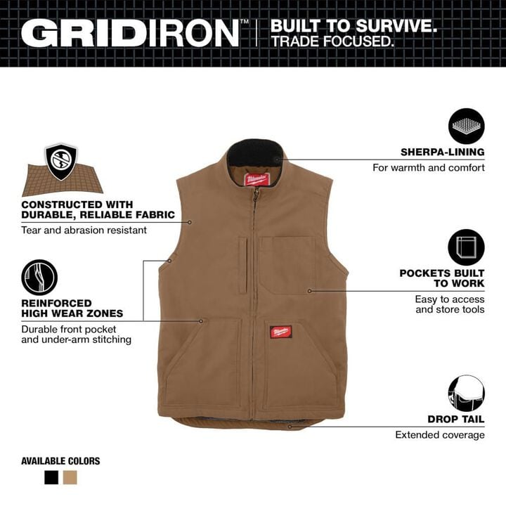 Milwaukee Heavy Duty Sherpa Lined Vest, large image number 1