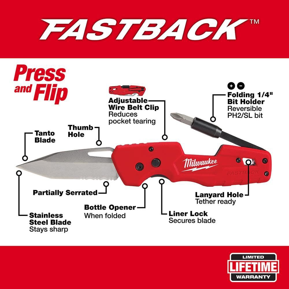 Milwaukee FASTBACK 5in1 Folding Knife, large image number 2