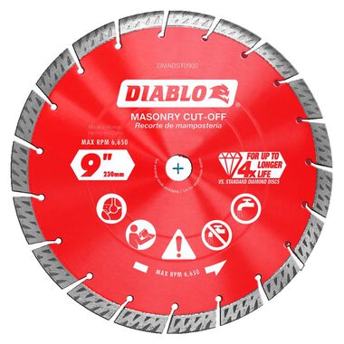 Diablo Tools 9in Diamond Segmented Turbo Cut-Off Discs for Masonry