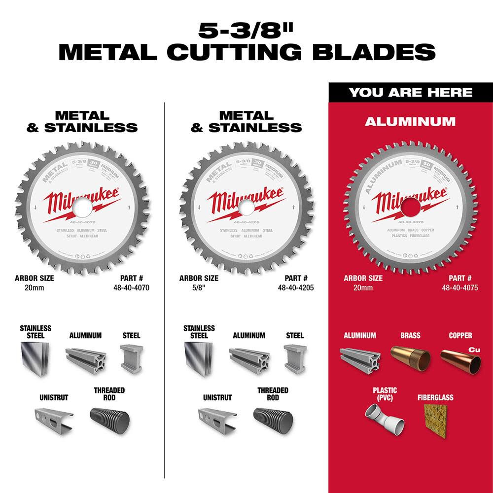 Milwaukee Non Ferrous Metal Circular Saw Blade 48 40 4075m910 - Image 5