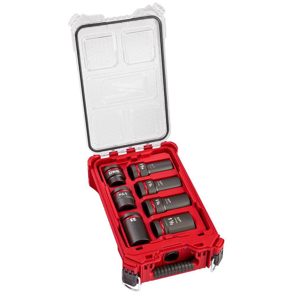 Milwaukee SHOCKWAVE Impact Duty 1 in Drive 7 Piece MM & SAE Wheel 