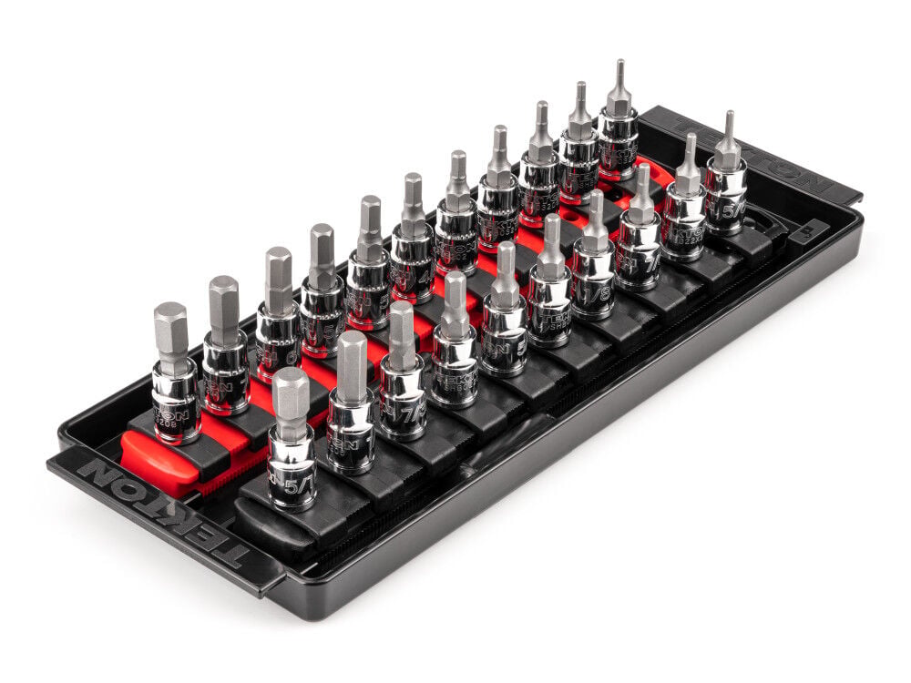Tekton 1/4 Inch Drive Hex Bit Socket Set, 21 Piece 5/64-5/16 Inch, 2-8 mm, large image number 1