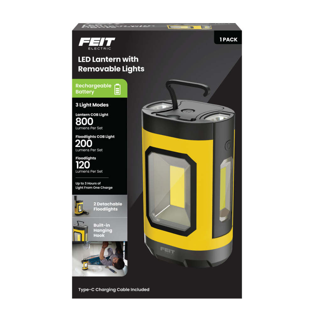 Feit Electric 5W 1000 Lumens LED Portable Rechargeable Hanging Lantern, large image number 2
