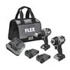 FLEX 24V 1/2 Inch 2-Speed Hammer Drill & 1/4 Inch Hex Impact Driver Kit, small image number 1
