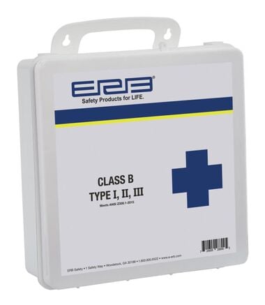 ERB ANSI 2015 Class B First Aid Kit with Plastic Box