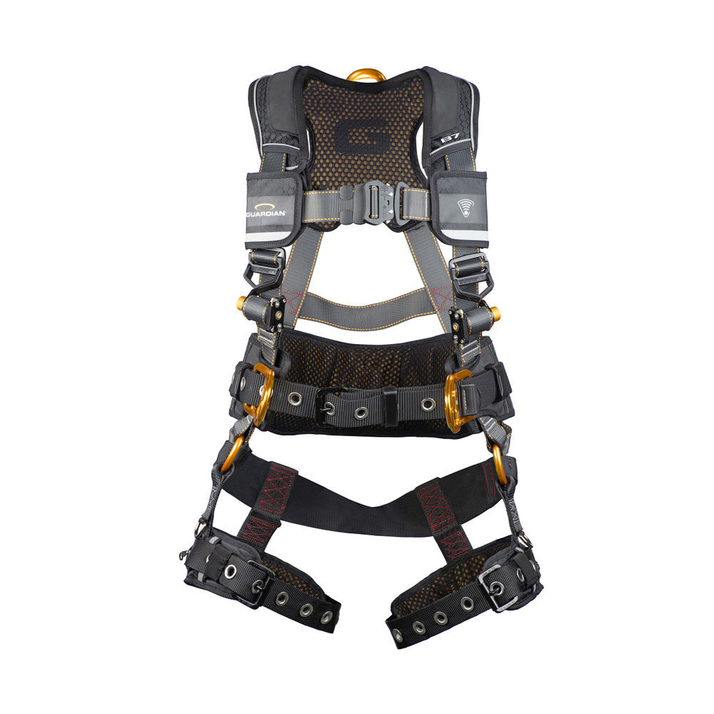 Guardian Fall Protection Full Body Harness with QC Chest/TB Leg Buckle Hip D-Ring Size XL - 3740094