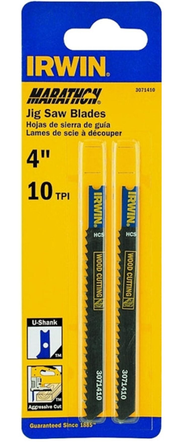 Irwin 4 Inch 10 Tpi U-Shank Jigsaw Blade