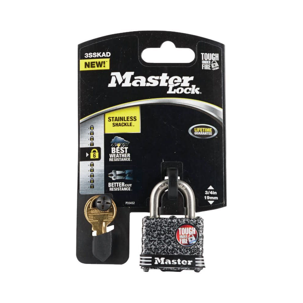 Master Lock Padlock 1 9/16in Pin Tumbler Keyed Dual BallBearing, large image number 2