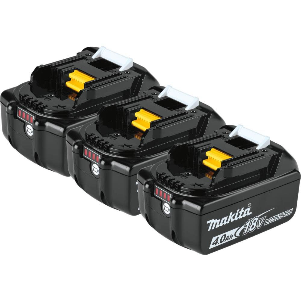 Makita 18V LXT 18V 4Ah Lithium Ion Power Tool Battery Pack with Fuel Indicator (3 Pack) - BL1840B-3
