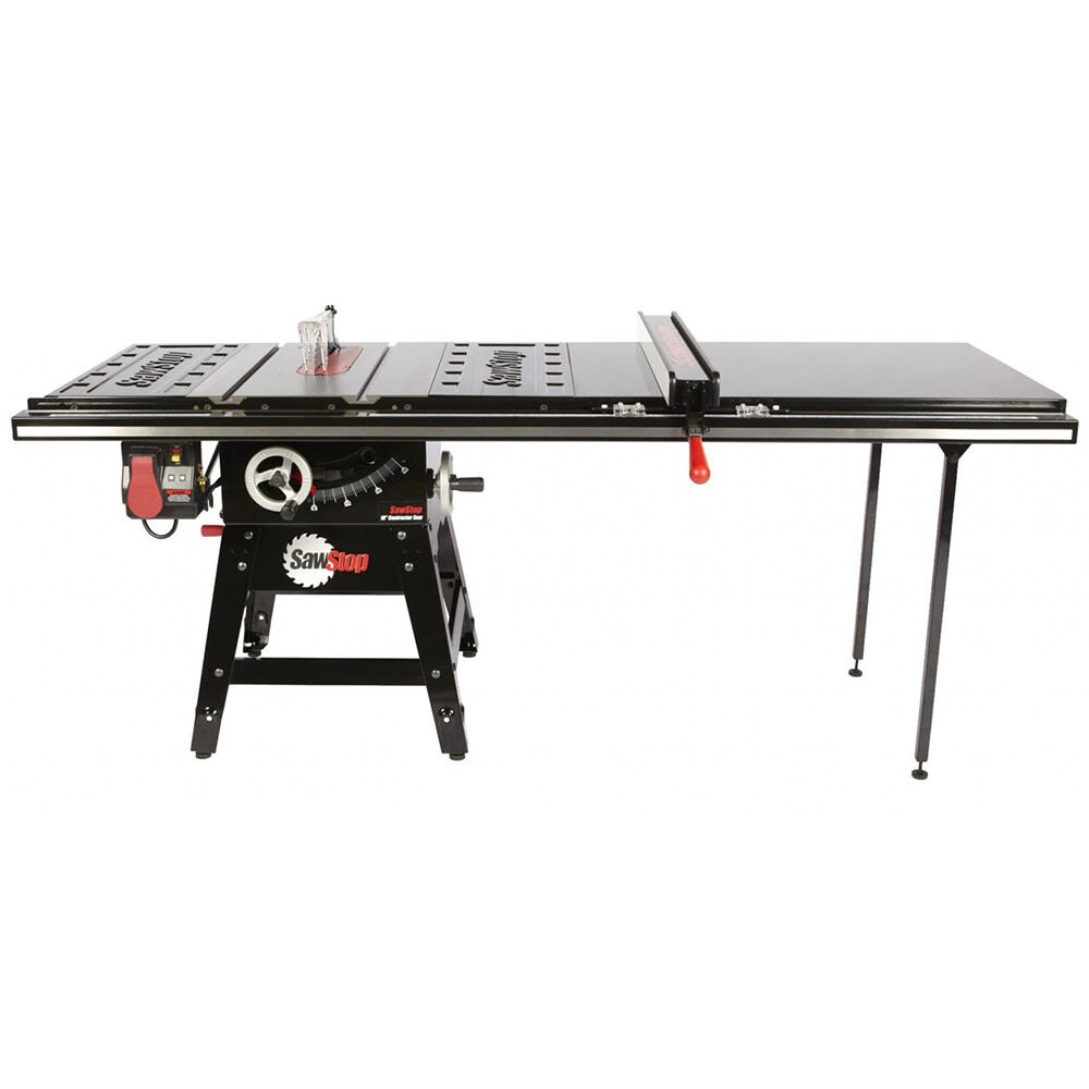 Sawstop Contractors Saw with 52in T Glide Fence System Rails & Extension Table, large image number 1