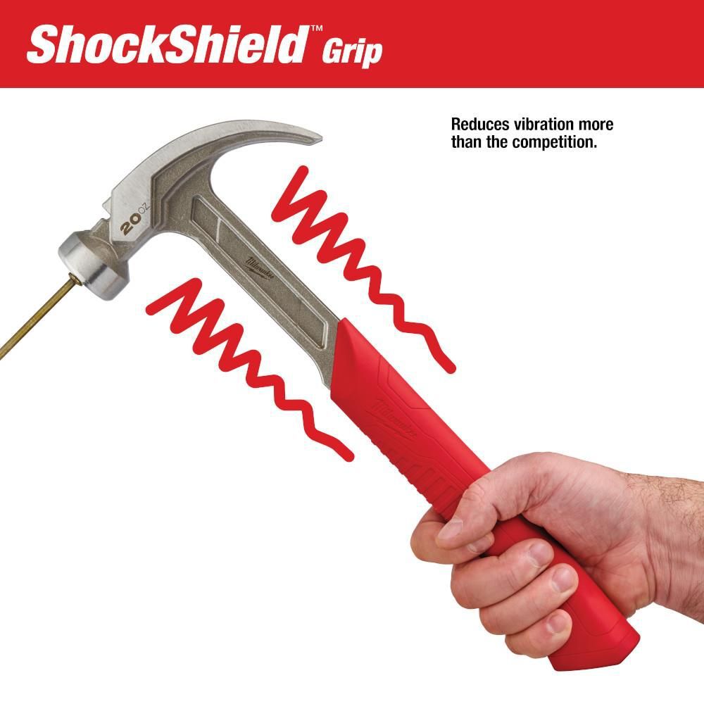 Milwaukee 20 oz Curved Claw Smooth Face Hammer, large image number 5