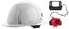 Milwaukee BOLT White Full Brim Hard Hat with 4pt Ratcheting Suspension Type 1 Class E & USB Cooling Fan Bundle, small image number 1