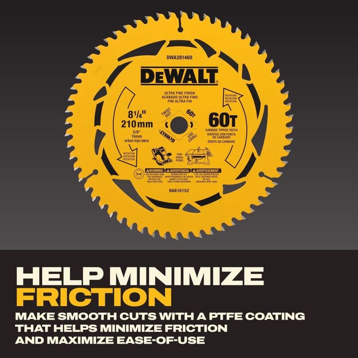 DEWALT 8-1/4 Inch 60T Circular Saw Blade, large image number 4