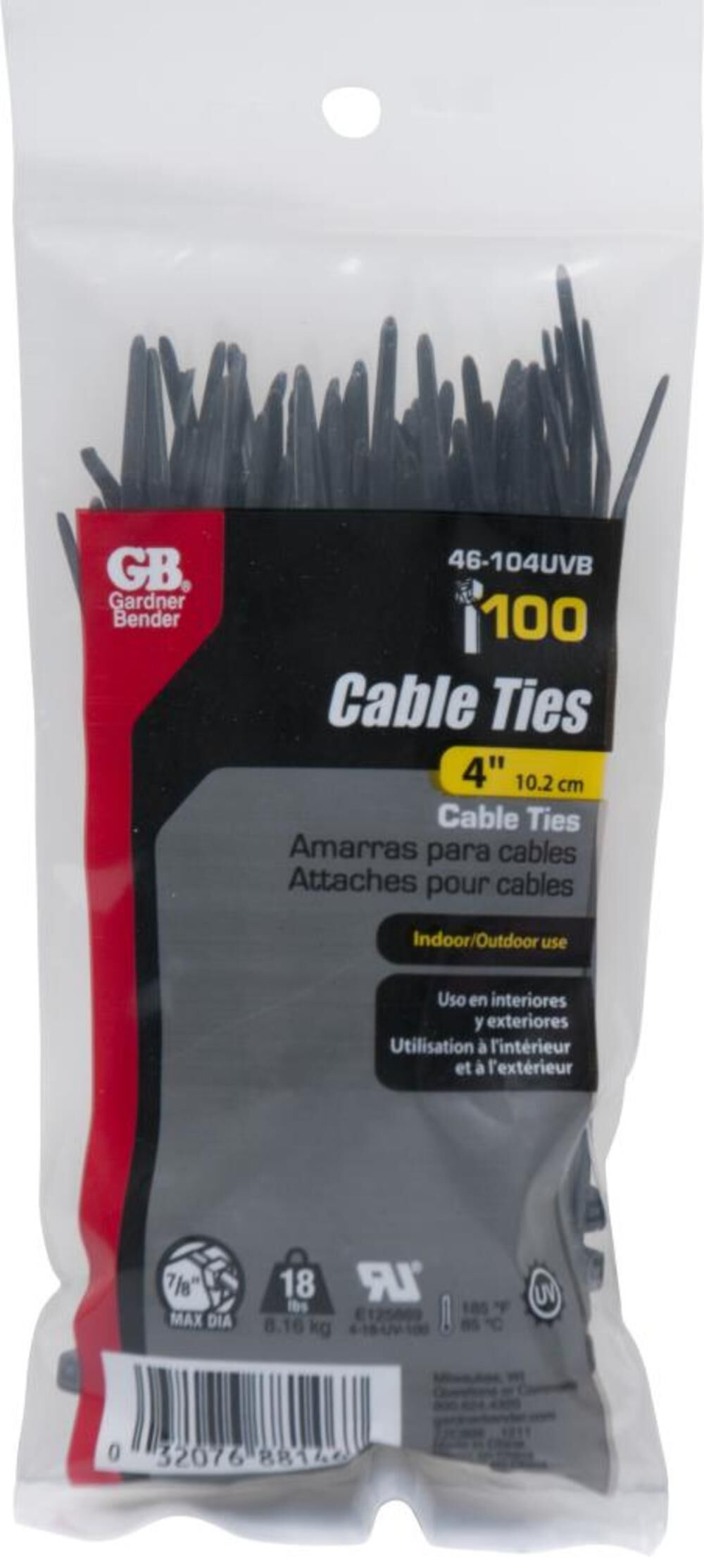 Gardner Bender Cable Tie 4in 18 lb; Black, large image number 2
