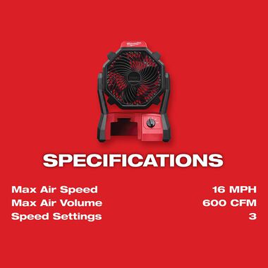 Milwaukee M18 Jobsite Fan (Tool Only), large image number 3