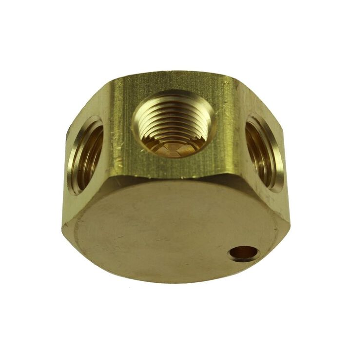 Coilhose 3 Port Flat Hex Manifold, 1/4in FPT Inlet x 1/4in FPT Outlet, large image number 1