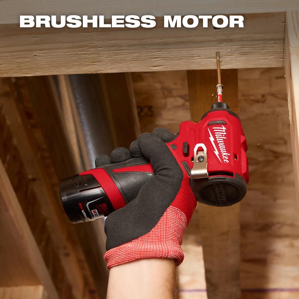 Milwaukee M12 Subcompact Brushless 1/4 Inch Hex Impact Driver Kit, large image number 8