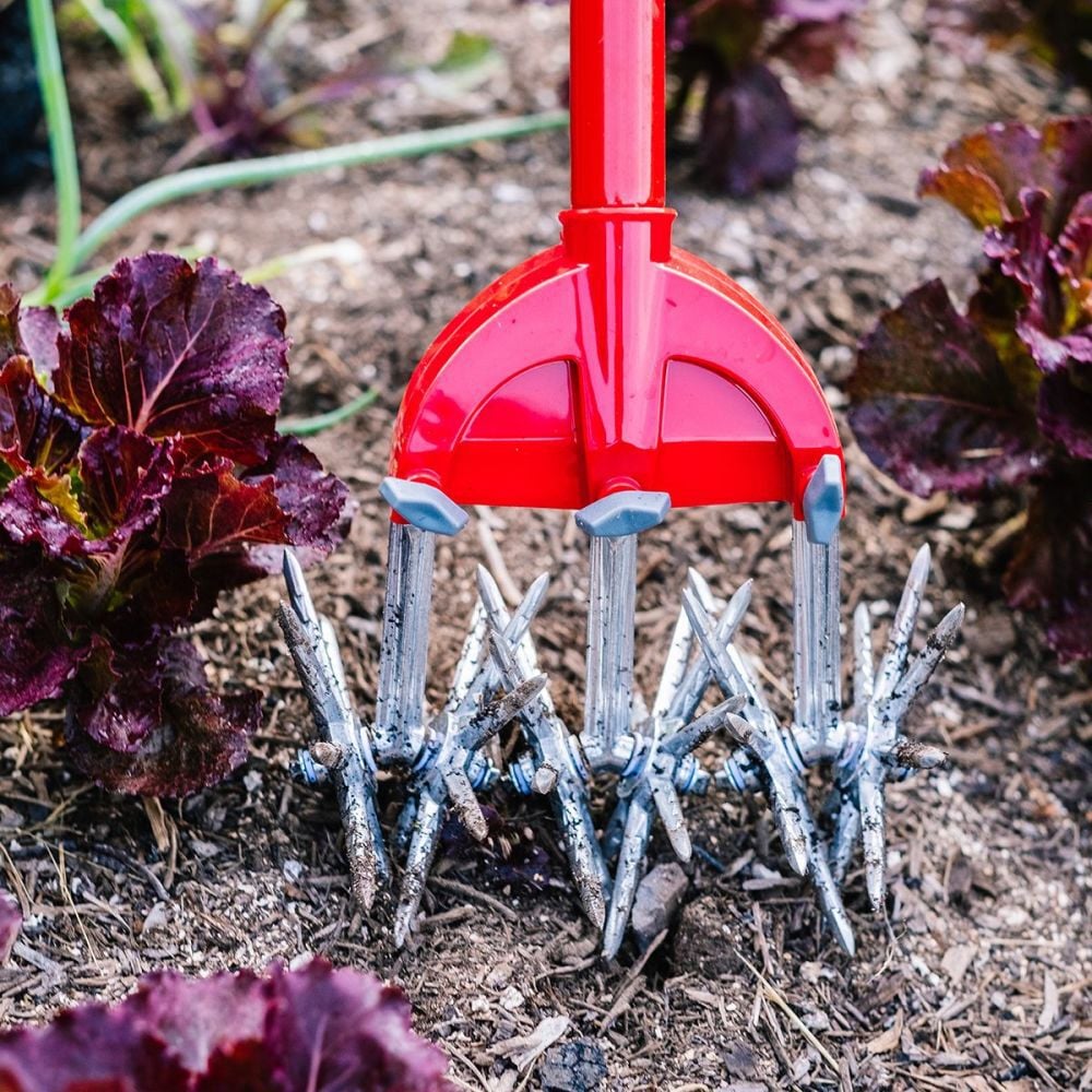 Garden Weasel 54.5 Inch Height Durable Steel 4-IN-1 Tiller