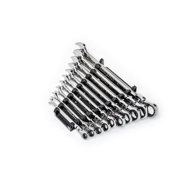 GEARWRENCH 10 Pc. 90T 12 Point Flex Head Ratcheting Combination SAE Wrench Set
