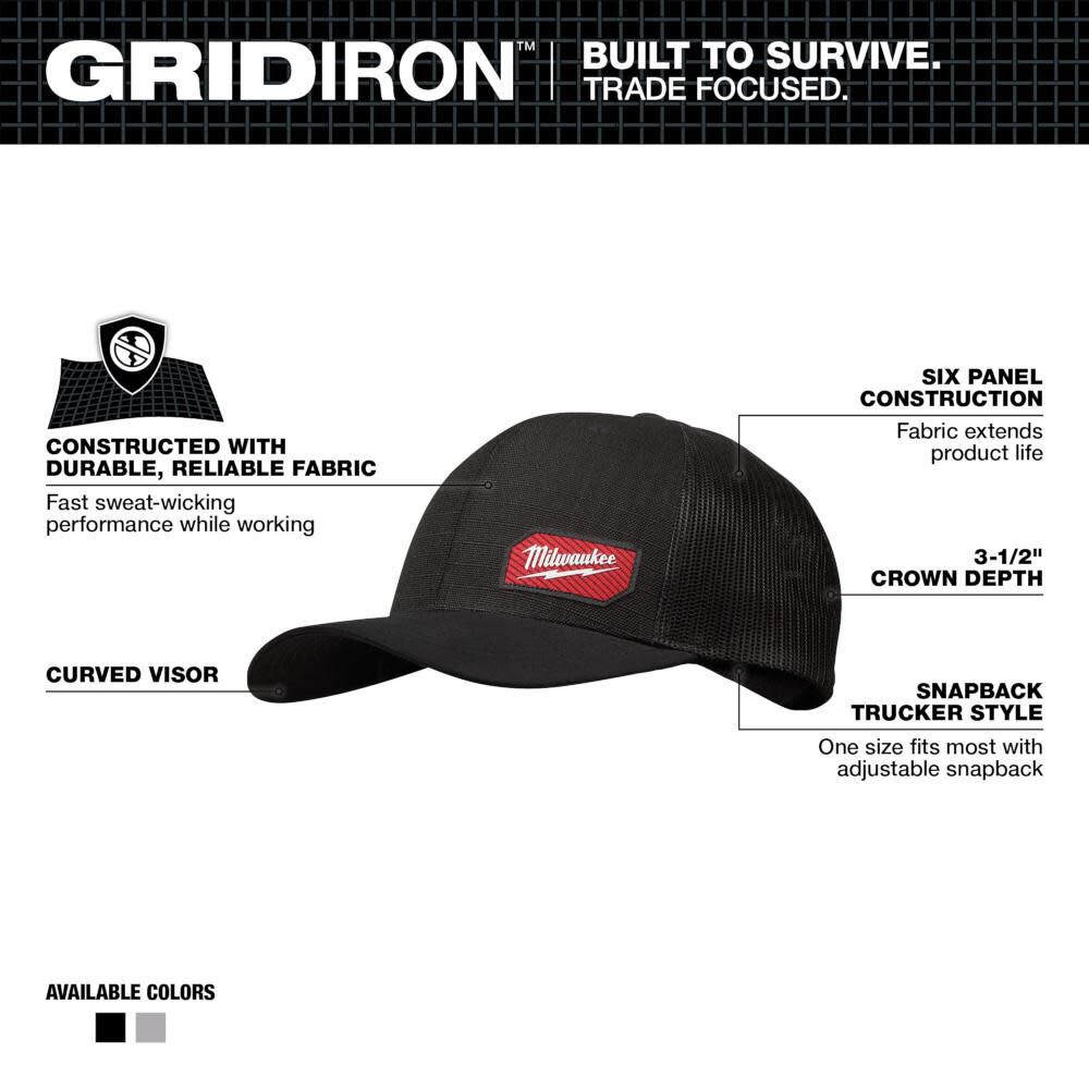 Milwaukee GridIron Snapback Trucker Hat, large image number 2