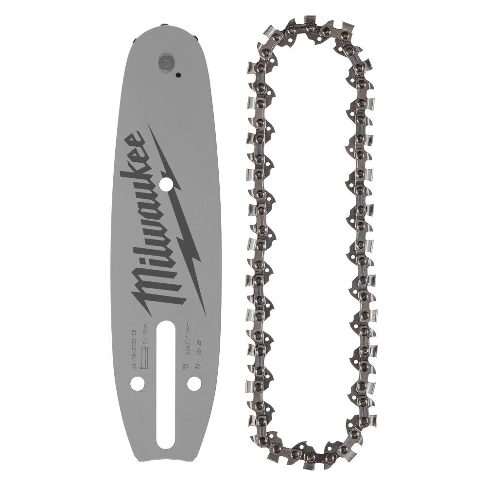 Milwaukee 6 Inch 3/8 Inch LOW PROFILE Pitch, .043 Inch Gauge Saw Chain and Guide Bar Set, large image number 1